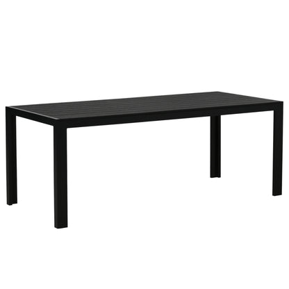 Nancy's Pelma Tuintafel - Tuinmeubel - Terrastafel - Eettafel voor buiten - Zwart - ± 190 x 85 x 70 cm