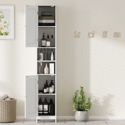 Nancy's Peia Badkamerkast - Badkamermeubel - Toiletkast - Wit - 30 x 30 x 170 cm