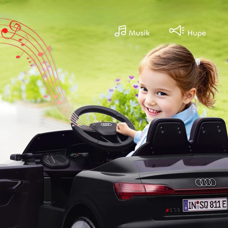 Nancy's Petritoli Elektrische auto voor kinderen - Kinderauto - Audi Q8 Sportback voor kinderen - 3-5 km/u - Zwart