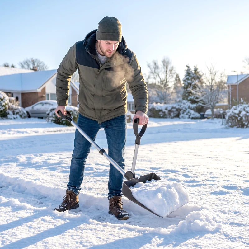 Nancy's Treia Sneeuwschuiver - Sneeuwscherp - Dubbele handgrepen - Hefboomstang - Zwart