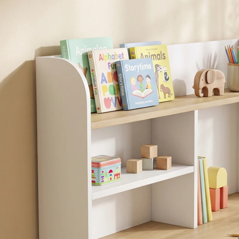 Nancy's Torchiara Kindertafel - Kinderbureau - Opbergruimte - Wit / Houtlook - 80 x 50 x 100 cm
