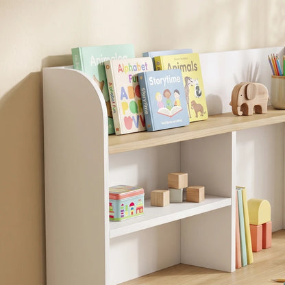 Nancy's Torchiara Kindertafel - Kinderbureau - Opbergruimte - Wit / Houtlook - 80 x 50 x 100 cm