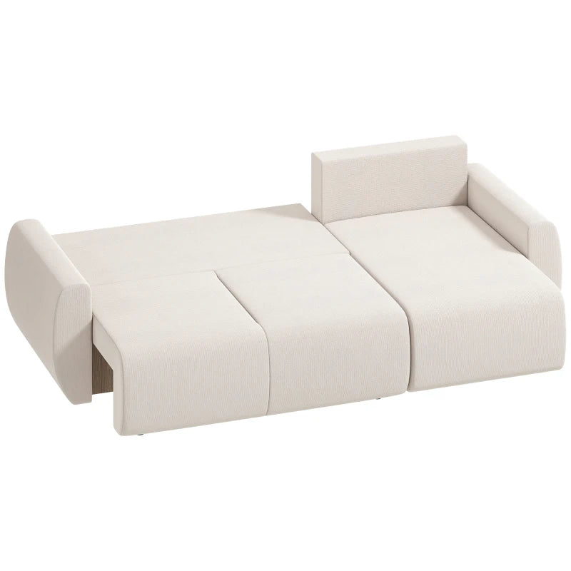 Nancy's Staletti Slaapbank - Logeerbed - Ligbank - Opbergruimte - Crèmewit - Velours