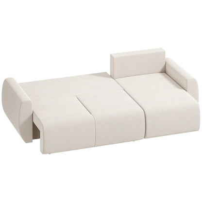 Nancy's Staletti Slaapbank - Logeerbed - Ligbank - Opbergruimte - Crèmewit - Velours