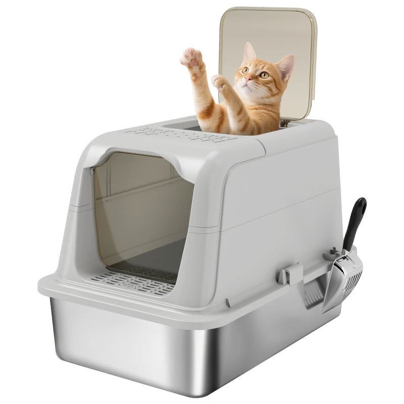 Nancy's Taormina Kattenbak - Katten Toilet - Katten WC - Lichtrijs - RVS / Kunststof - ± 60 x 40 x 40 cm
