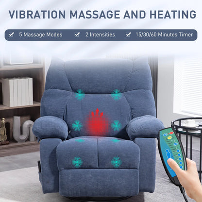 Nancy's Guardizela Massagestoel - Relaxfauteuil - Relaxstoel - Verstelbare Rugleuning - Draaibaar - Voetensteun - Blauw
