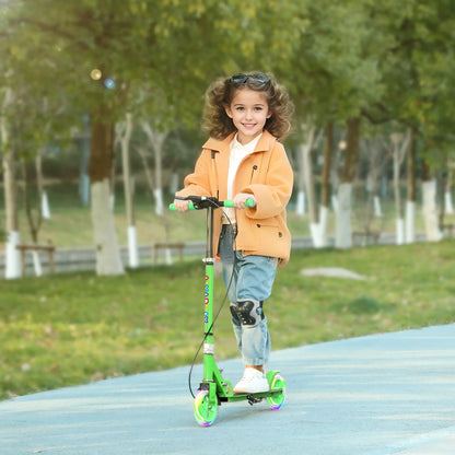 Nancy's Corino Step - Kinderstep - Verlichte Wielen - Verstelbaar - Groen