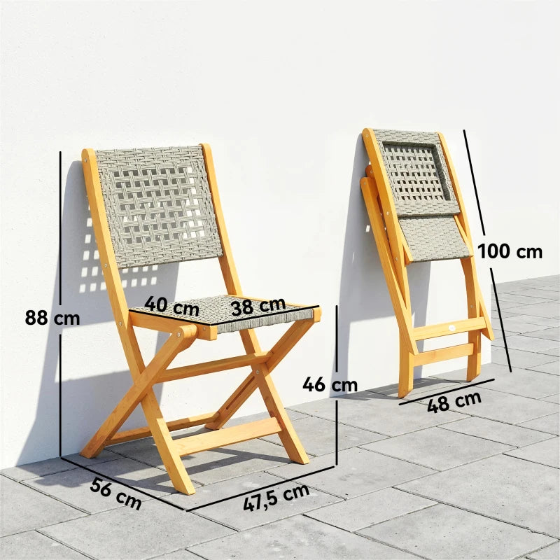 Nancy's Scario Tuinstoelen - Set van 2 - Terrasstoelen - Balkonstoelen - Acaciahout / Rotan