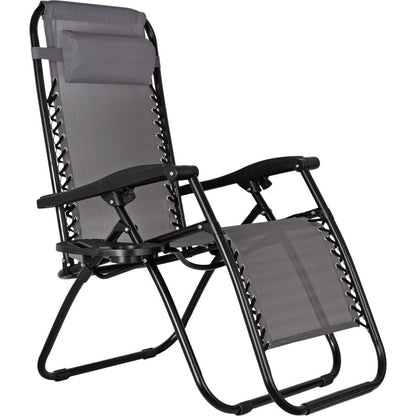 Eleganca Foldable Garden Chair Lounger Gray