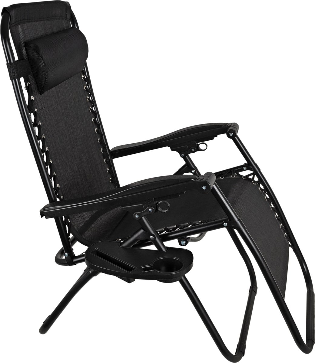 Eleganca Foldable Garden Chair Lounger Black