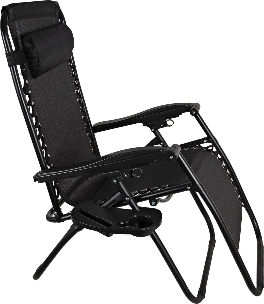 EASTWALL Foldable Garden Chair Lounger Black