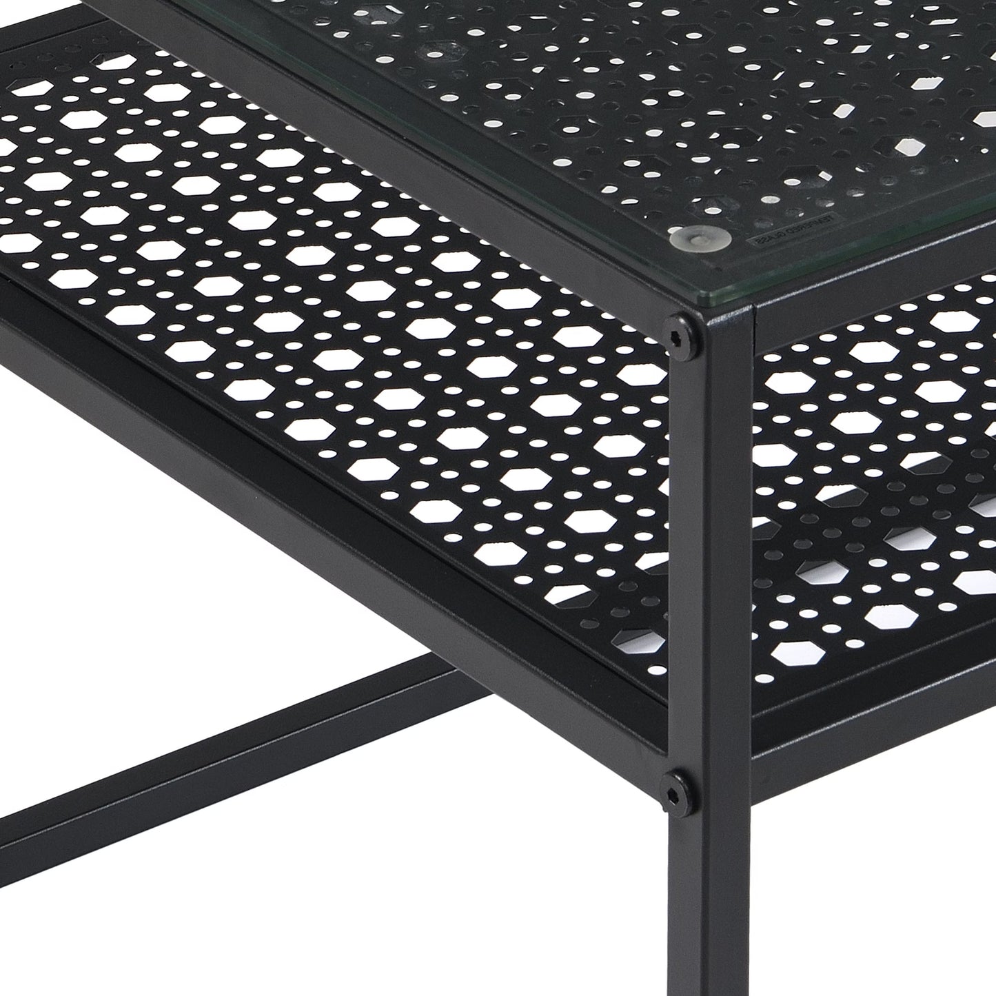 Nancy's Pralungo Salontafel - Koffietalel - Zwart / Glas - 100 x 50 x 45 cm