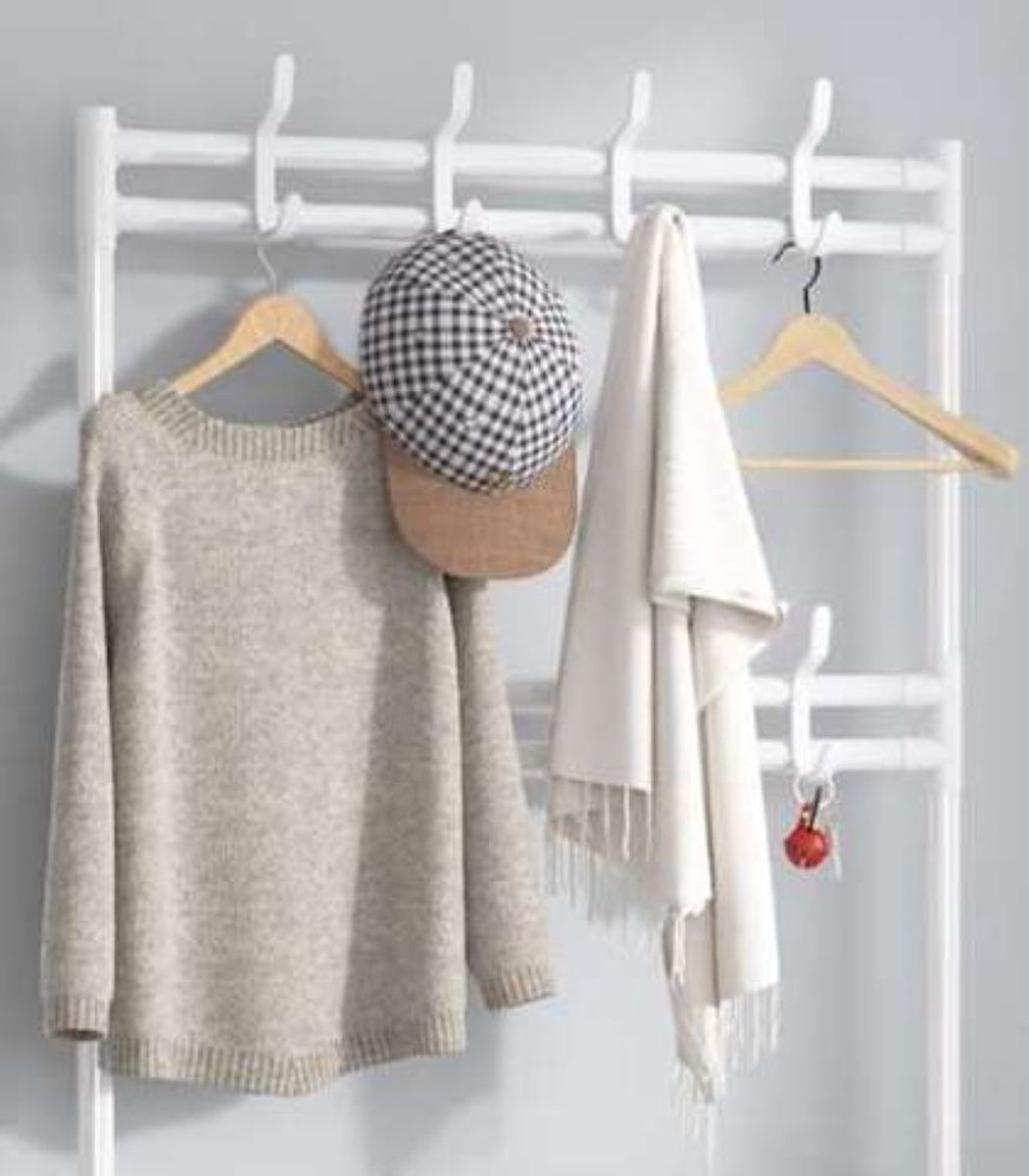 Eleganca Wardrobe rack with coat rack and 5 shelves White