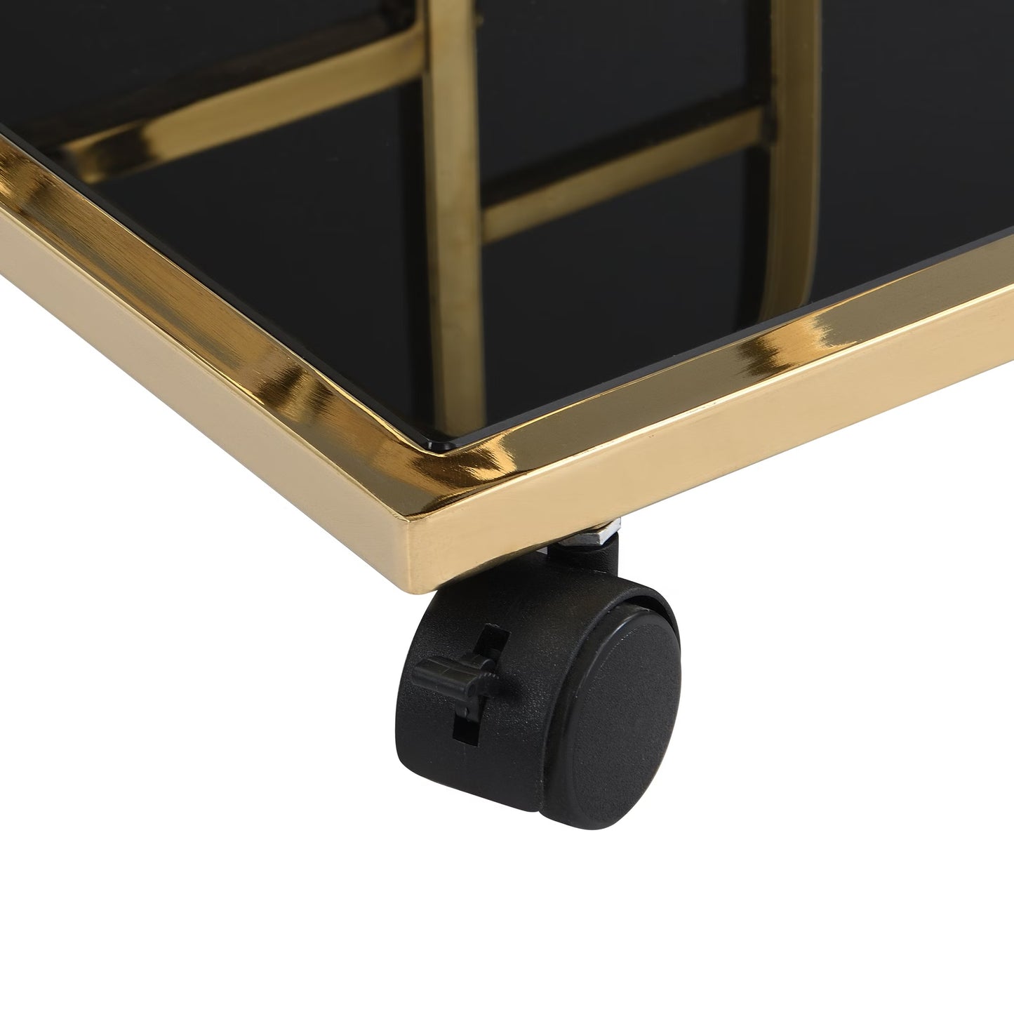 Nancy's Pregasina Serveerwagen - Trolley - Goud - Glas / Staal - ± 65 x 45 x 80 cm