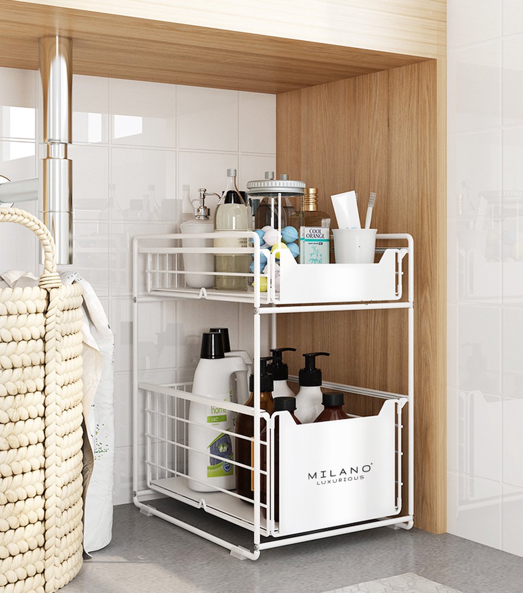 Milano Luxurious organizer XL with 2 drawers - White