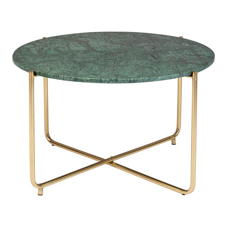 Nancy's Hamilton Salontafel - Koffietafel - Modern - Groen - Marmer / Staal - Ø 70 cm x 40 cm