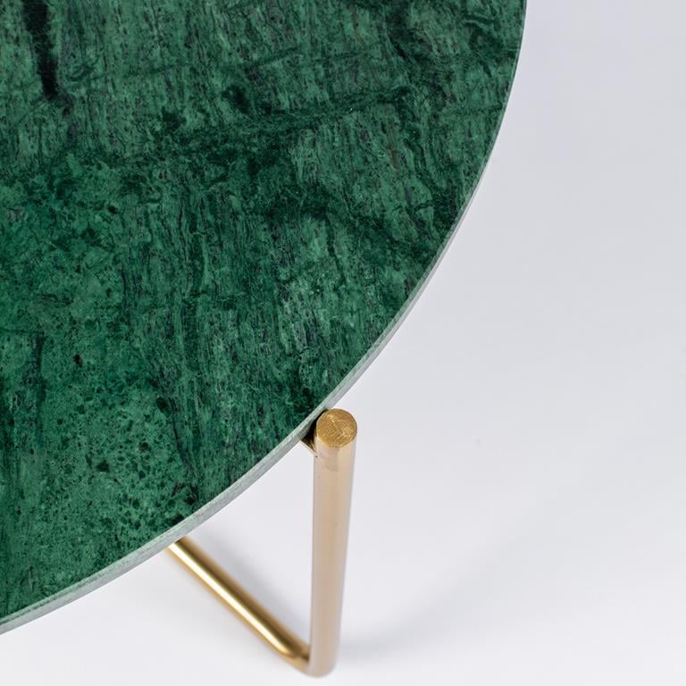 Nancy's Hamilton Salontafel - Koffietafel - Modern - Groen - Marmer / Staal - Ø 70 cm x 40 cm