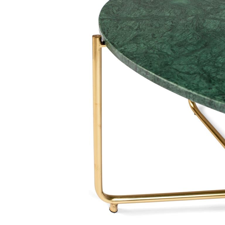 Nancy's Hamilton Salontafel - Koffietafel - Modern - Groen - Marmer / Staal - Ø 70 cm x 40 cm