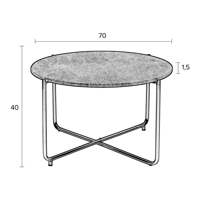 Nancy's Hamilton Salontafel - Koffietafel - Modern - Groen - Marmer / Staal - Ø 70 cm x 40 cm