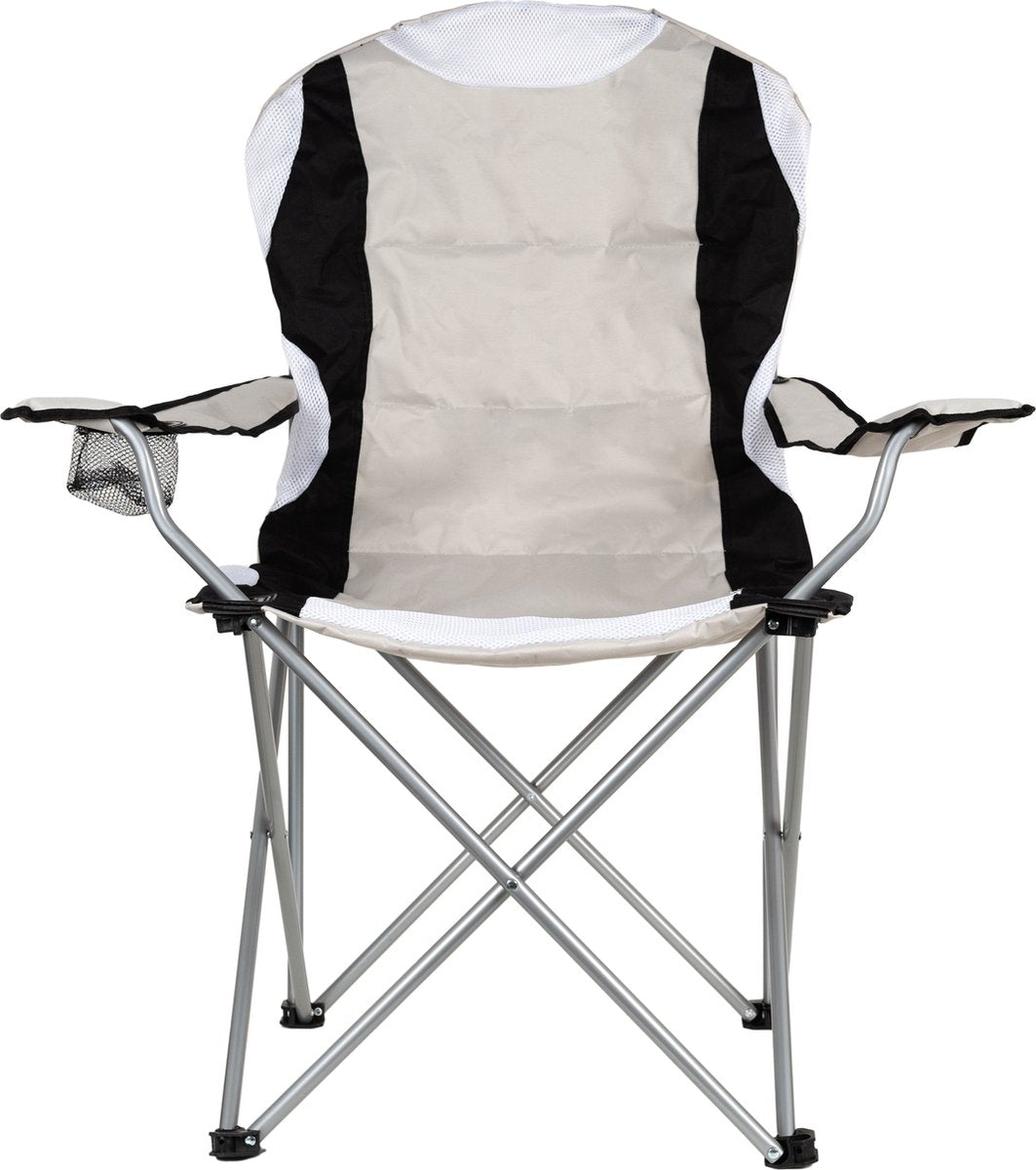 EASTWALL Chaise de camping de luxe pliable Gris