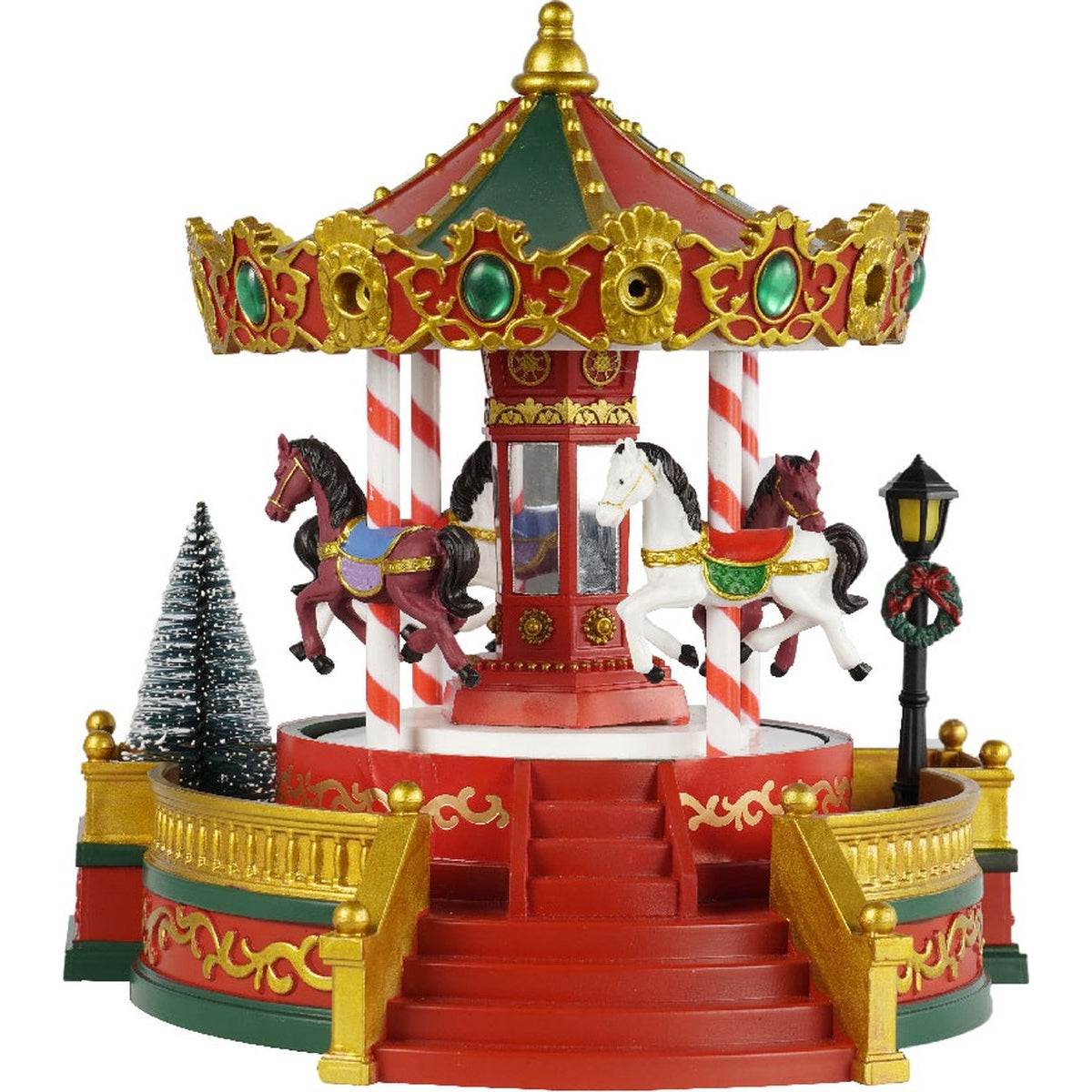 Kristmar Carrousel rotatif avec éclairage LED et musique