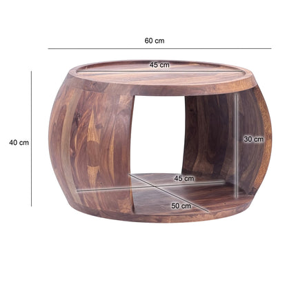 Nancy's Predappio Salontafel - Koffietafel - Massief Sheeshamhout - 60 x 50 x 40 cm