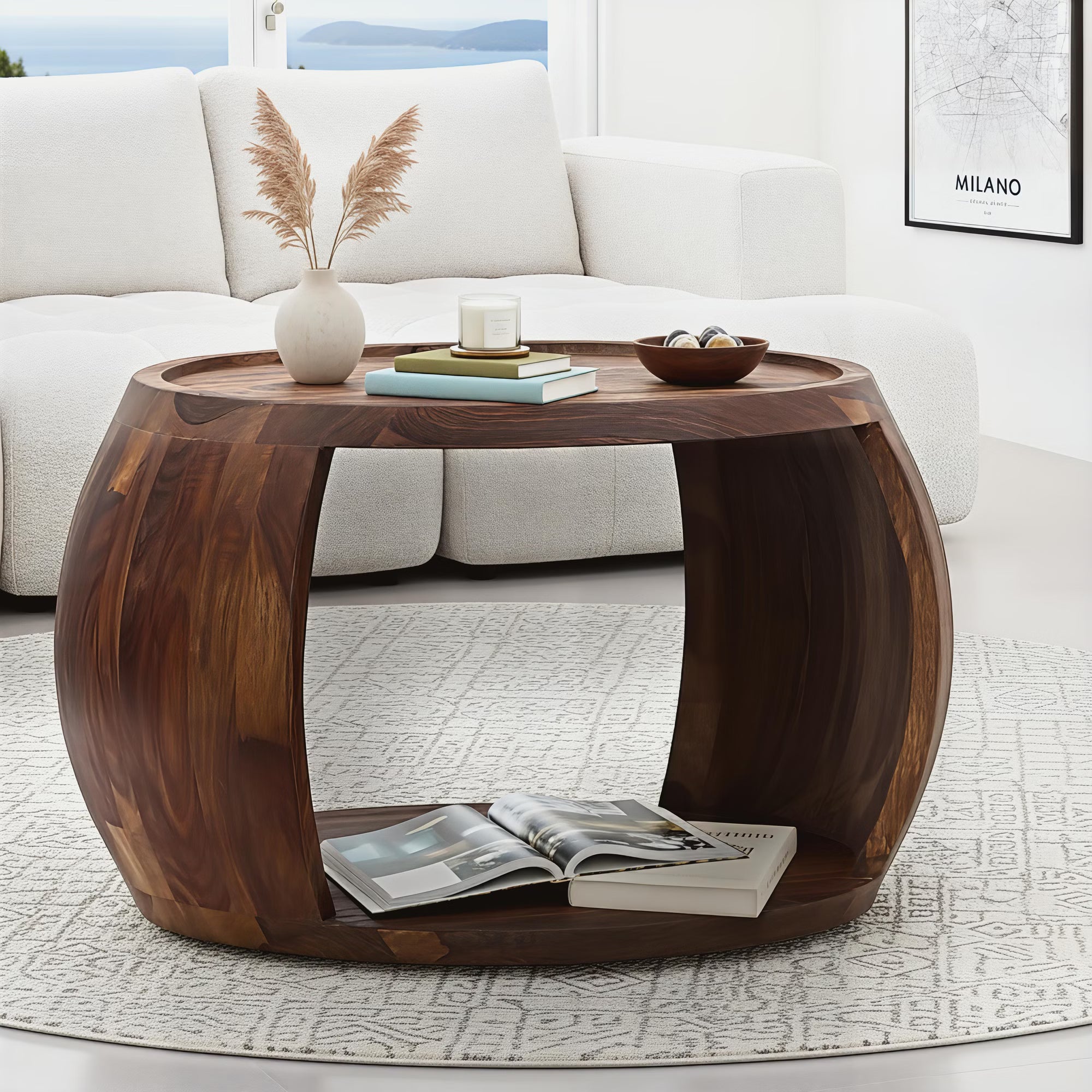 Nancy's Predappio Salontafel - Koffietafel - Massief Sheeshamhout - 60 x 50 x 40 cm