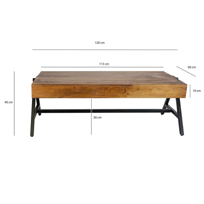 Nancy's Vadena Salontafel - Koffietafel - Massief Sheeshamhout - 120 x 60 x 40 cm