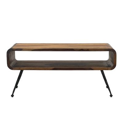 Nancy's Vaggio Salontafel - Koffietafel - Praktisch opbergvak - Massief Sheeshamhout - 100 x 45 x 40 cm