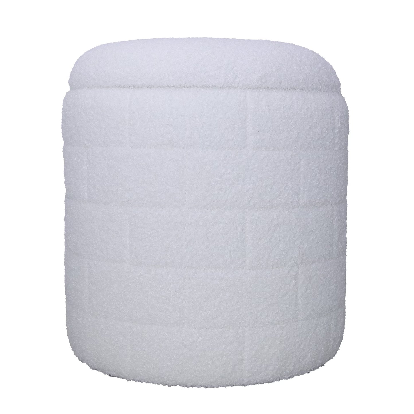 Nancy's Mondavio Poef - Krukje - Wit - Polyester - Ø 40 x 45 cm