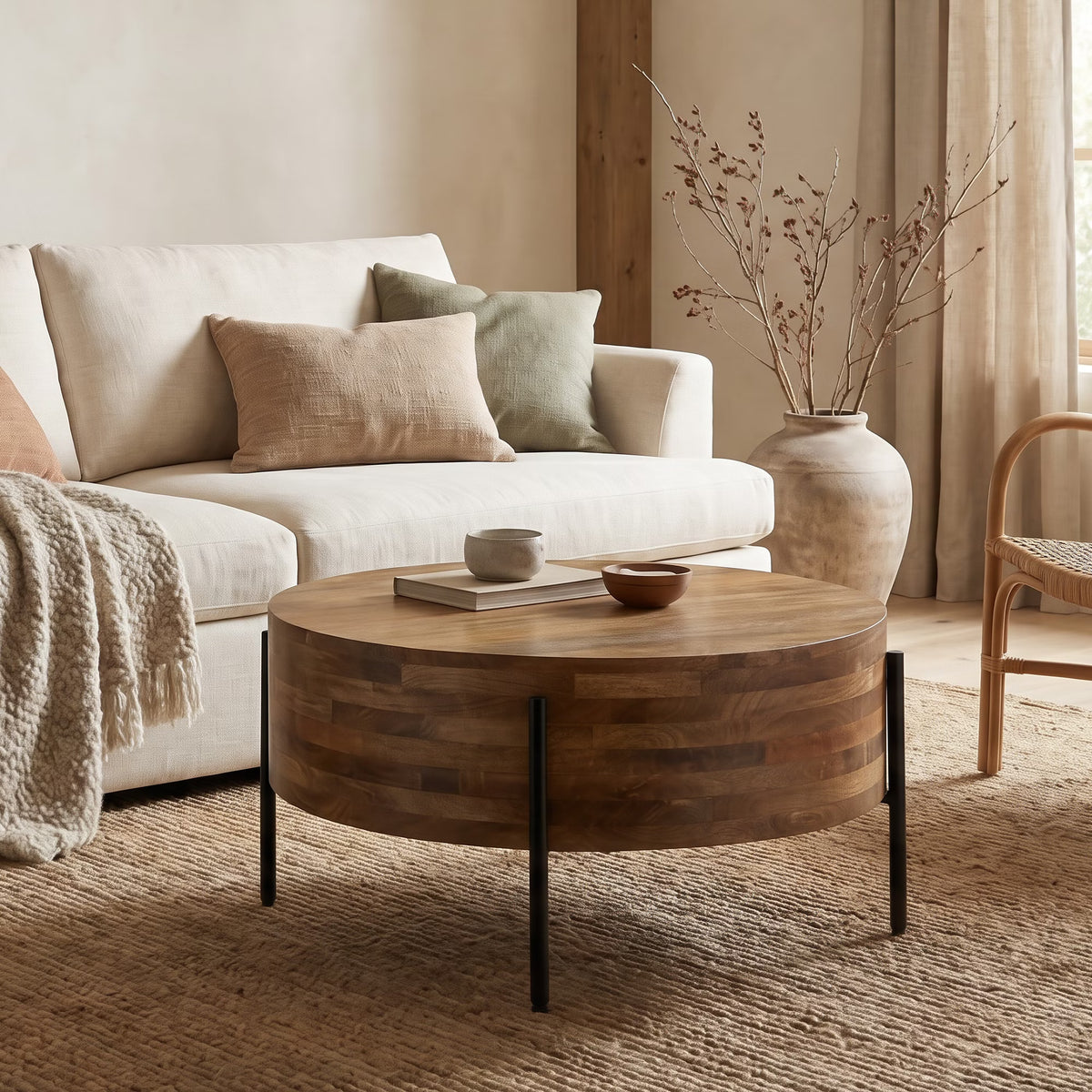 Nancy's Ultimo Salontafel - Koffietafel - Bijzettafel - Massief Mangohout - ± 70 x 70 x 35 cm