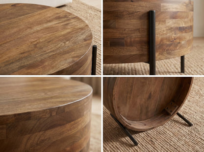 Nancy's Ultimo Salontafel - Koffietafel - Bijzettafel - Massief Mangohout - ± 70 x 70 x 35 cm