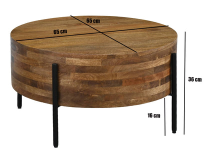 Nancy's Ultimo Salontafel - Koffietafel - Bijzettafel - Massief Mangohout - ± 70 x 70 x 35 cm