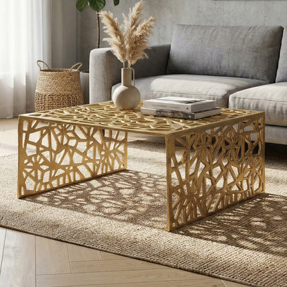 Nancy's Uscio Salontafel - Koffietafel - Goud - Gelakt Aluminium - ± 60 x 60 x 30 cm