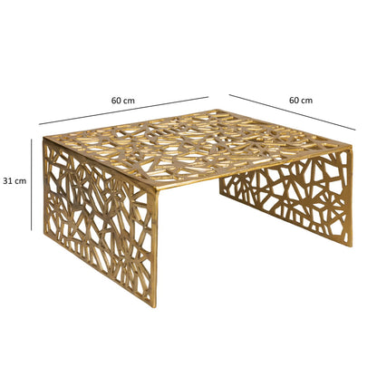 Nancy's Uscio Salontafel - Koffietafel - Goud - Gelakt Aluminium - ± 60 x 60 x 30 cm