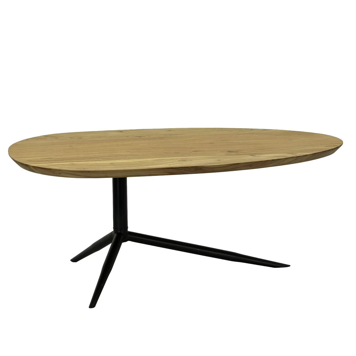 Nancy's Urbino Salontafel - Koffietafel - Ovaal - Massief Acaciahout / Staal - ± 85 x 50 x 35 cm