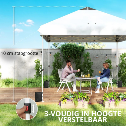Nancy's Polcenigo Paviljoen - Party tent - Inklapbaar frame - Wit - ± 300 x 300 x 275 cm
