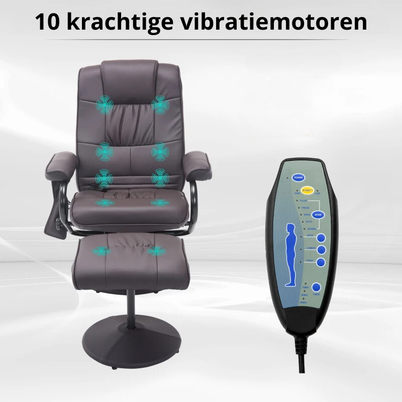 Nancy's Bobadela Massagestoel - Massage Fauteuil - Relaxstoel - Bruin - Kunstleer