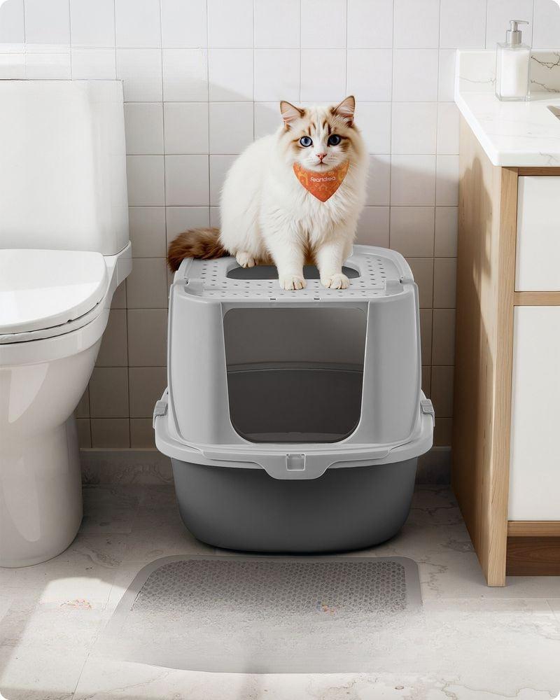 Nancy's Piadena Kattenbak - Katten Toilet - Katten WC - Grijs - ± 55 x 45 x 40 cm