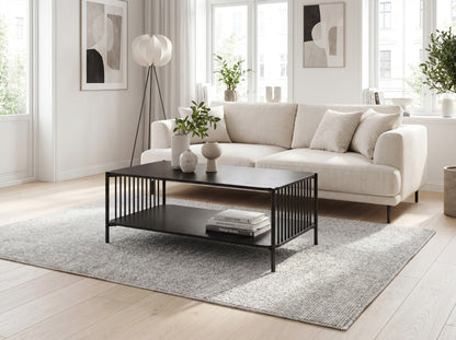 Nancy's Trino Salontafel - Koffietafel - Opbergvlak - Zwart - ± 110 x 60 x 40 cm
