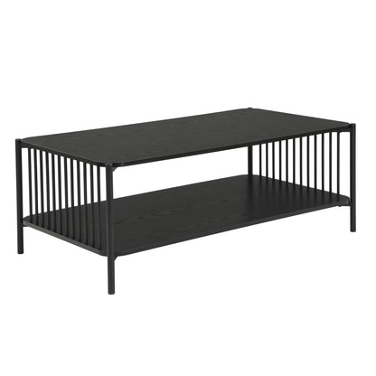 Nancy's Trino Salontafel - Koffietafel - Opbergvlak - Zwart - ± 110 x 60 x 40 cm