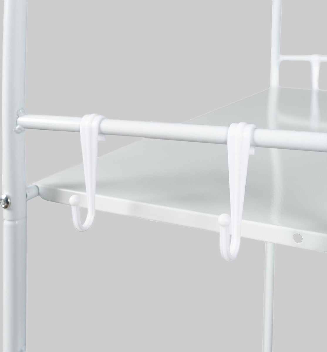LG Life's Green washing machine conversion Storage rack with 3 shelves and towel hooks White