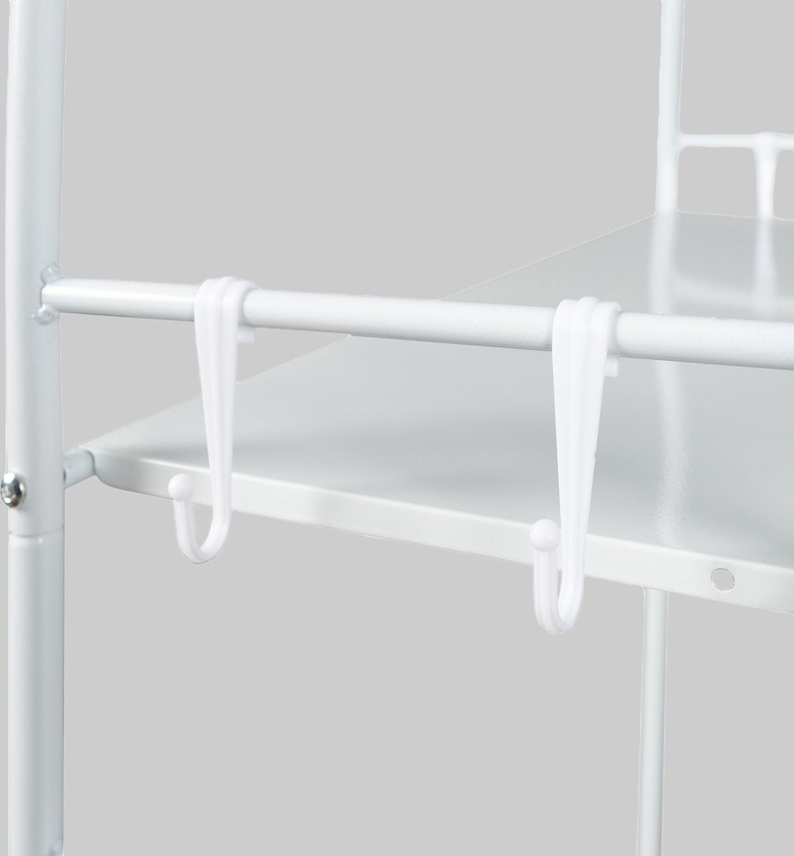 LG Life's Green wasmachine ombouw Opbergrek met 3 planken en handdoekhaakjes Wit