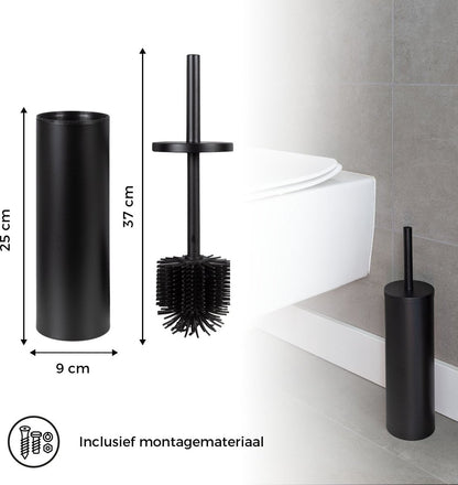 Eleganca Vrijstaande siliconen toiletborstel Zwart