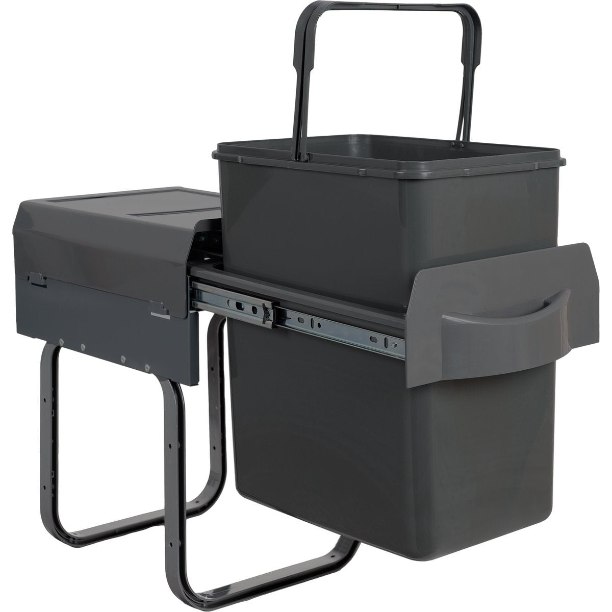 Eleganca Inbouw prullenbak - Inbouw afvalemmer - Inbouw afvalbak - Inbouw vuilnisbak - 20 Liter - Antraciet B26 x D37 x H41 cm