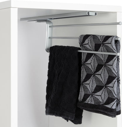 Eleganca Extendable Towel Rack - Towel bar - Installation depth 50cm - 3 arms - Towel holder Bathroom or kitchen - Including mounting material - Silver