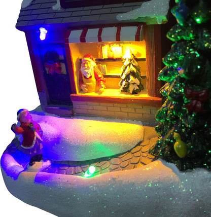 Boutique de train du Père Noël Kristmar avec éclairage LED
