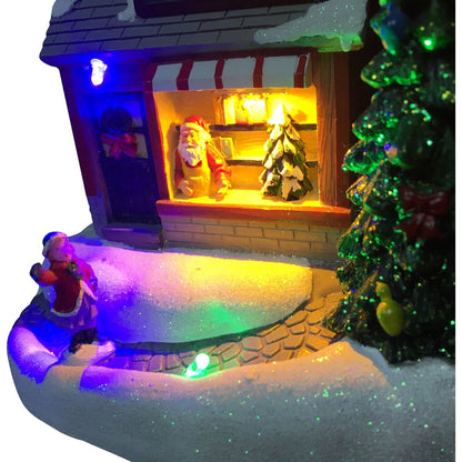 Boutique de train du Père Noël Kristmar avec éclairage LED