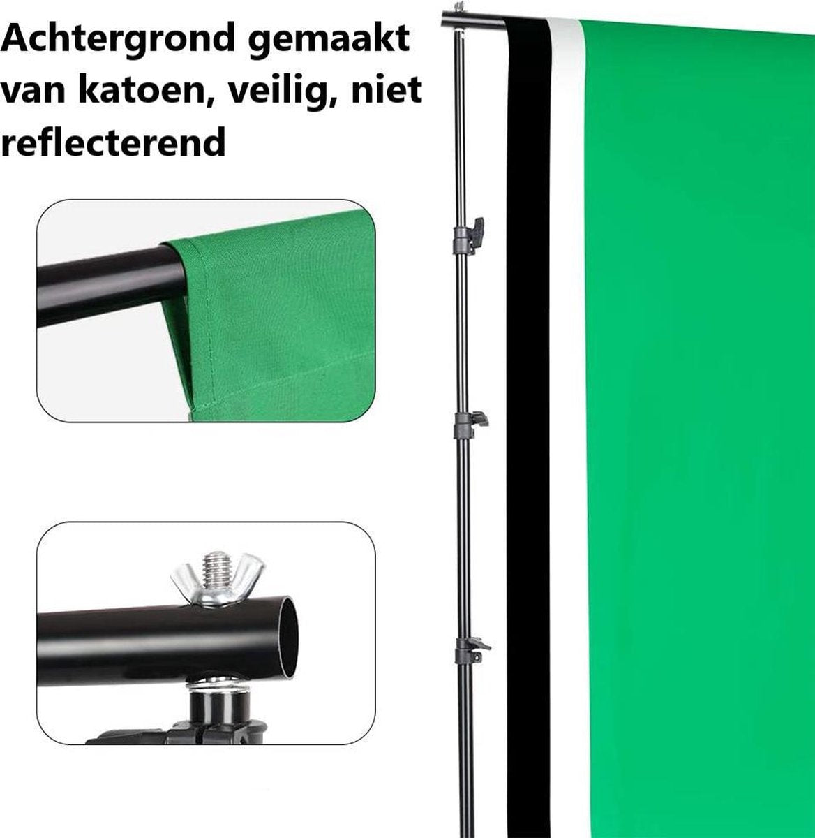 Travor Greenscreen fotostudio lampenset inclusief softbox en paraplu