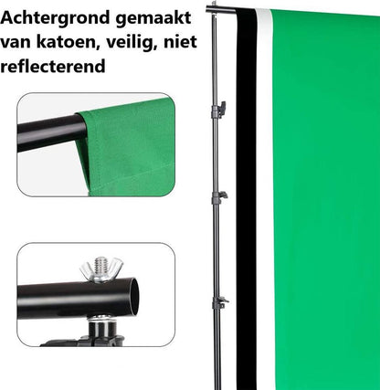 Travor Greenscreen fotostudio lampenset inclusief softbox en paraplu